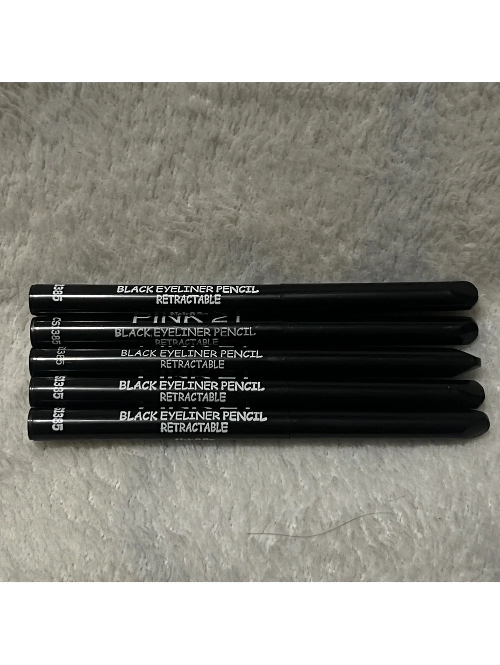NEW Pink 21 Black Retractable Eyeliner Pencil - Set of 5